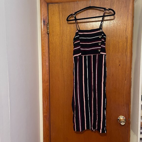 Xhilaration Striped Long Sun Dress Spaghetti Straps with Pockets - Size Medium - Picture 7 of 9